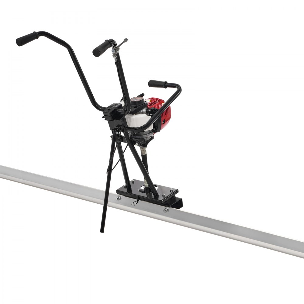 VEVOR Gas Concrete Power Screed, s 2445 mm hliníkovou deskou s rovnými hranami, 4taktní vibrační motor na cementovou úpravu s výškově nastavitelnými rukojeťmi, vysoce účinné betonářské nářadí 6500 ot./min.