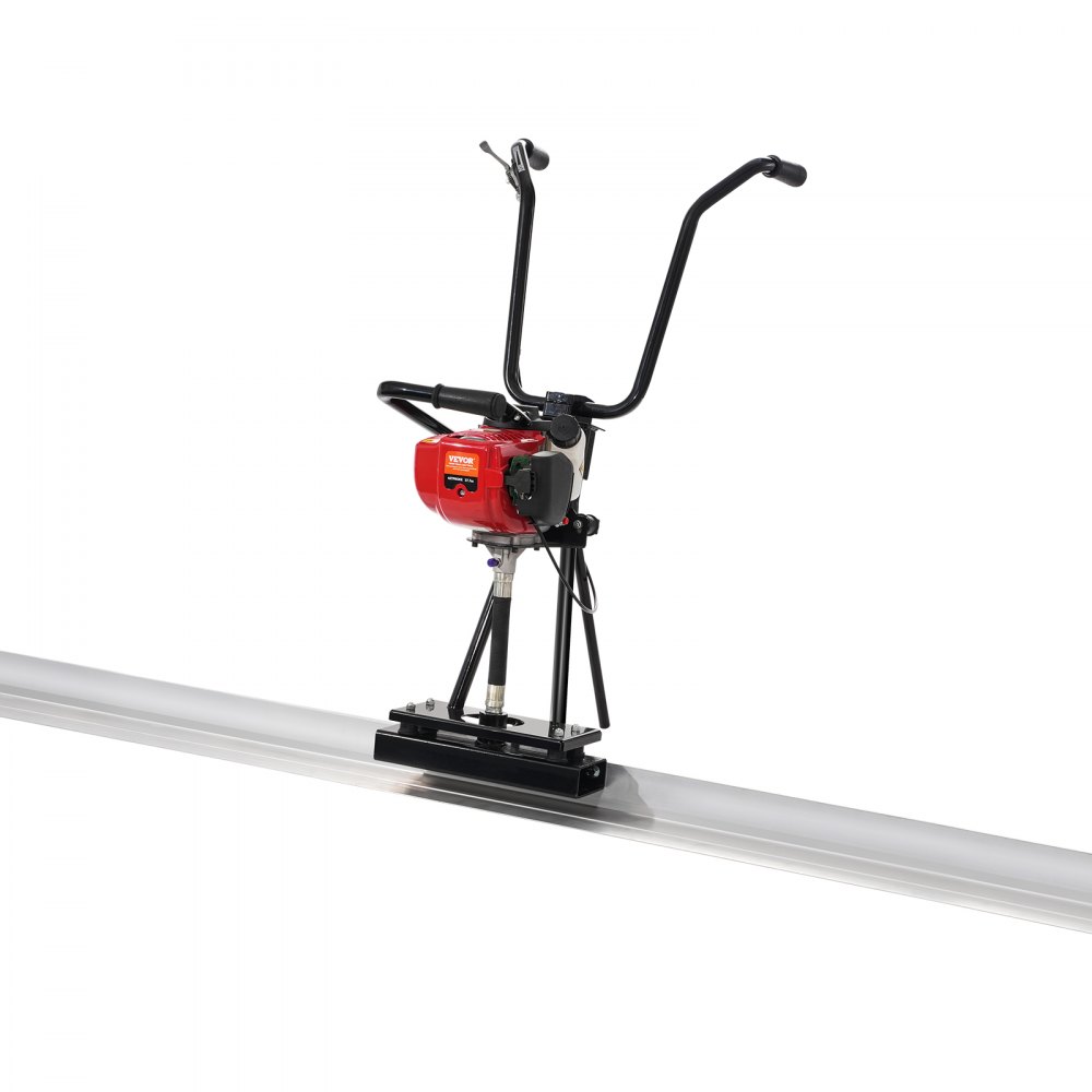 VEVOR Gas Concrete Power Screed, s 2445 mm hliníkovou deskou s rovnými hranami, 4taktní vibrační motor na cementovou úpravu s výškově nastavitelnými rukojeťmi, vysoce účinné betonářské nářadí 6500 ot./min.