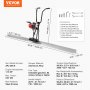 VEVOR Gas Concrete Power Screed, 8ft Aluminum Board Straight Edge Bar Set, 4 Stroke Cement Finishing Vibrating Motor with Height Adjustable Handles, High Efficient Concrete Tools 6500RPM