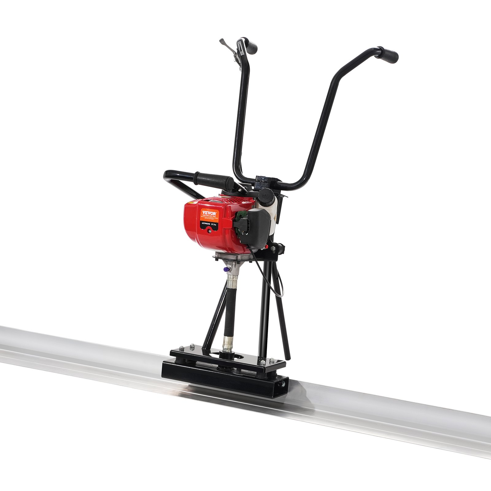 VEVOR Gas Concrete Power Screed, s 2445 mm hliníkovou deskou s rovnými hranami, 4taktní vibrační motor na cementovou úpravu s výškově nastavitelnými rukojeťmi, vysoce účinné betonářské nářadí 6500 ot./min.