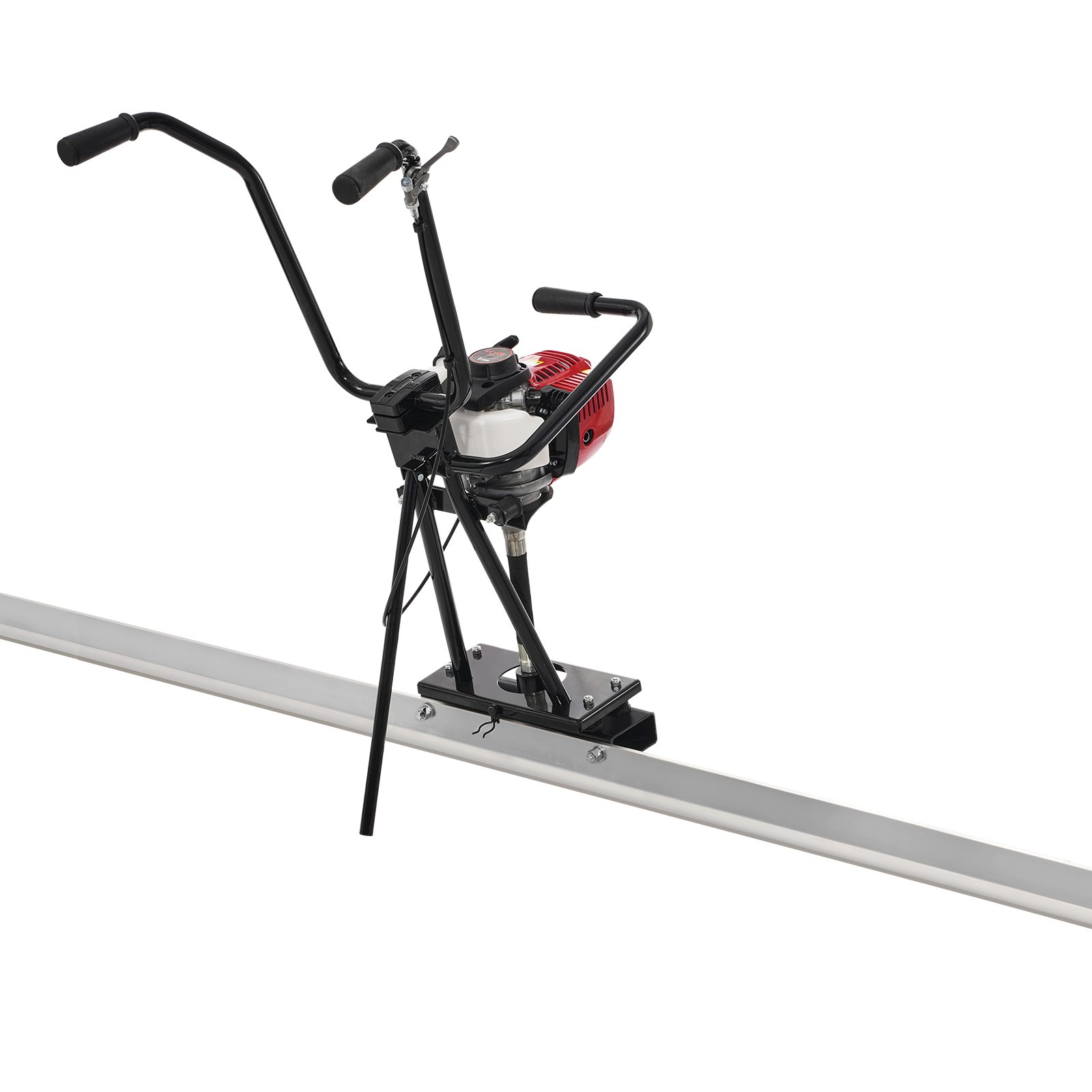 VEVOR Gas Concrete Power Screed, s 2445 mm hliníkovou deskou s rovnými hranami, 4taktní vibrační motor na cementovou úpravu s výškově nastavitelnými rukojeťmi, vysoce účinné betonářské nářadí 6500 ot./min.