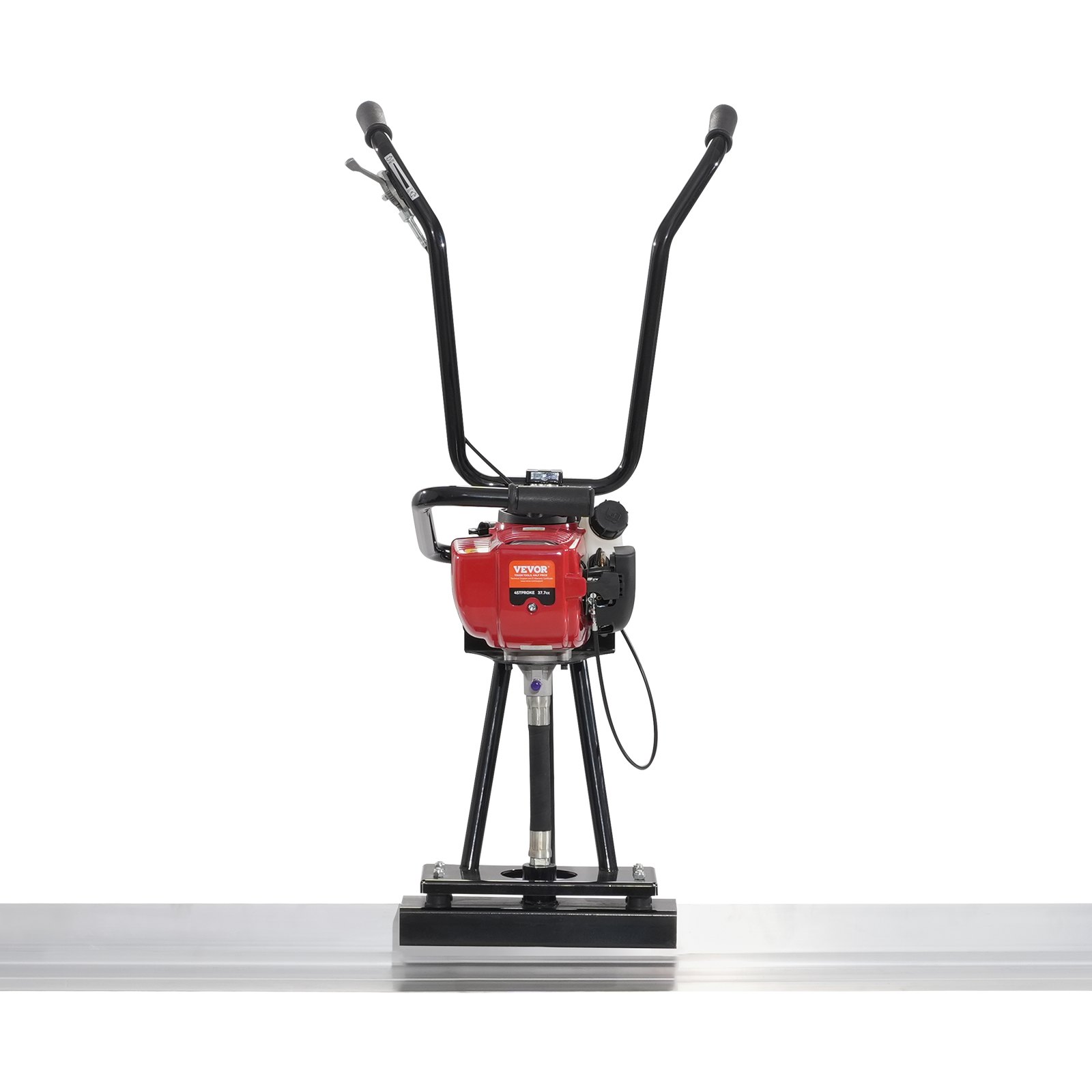 VEVOR Gas Concrete Power Screed, s 2445 mm hliníkovou deskou s rovnými hranami, 4taktní vibrační motor na cementovou úpravu s výškově nastavitelnými rukojeťmi, vysoce účinné betonářské nářadí 6500 ot./min.