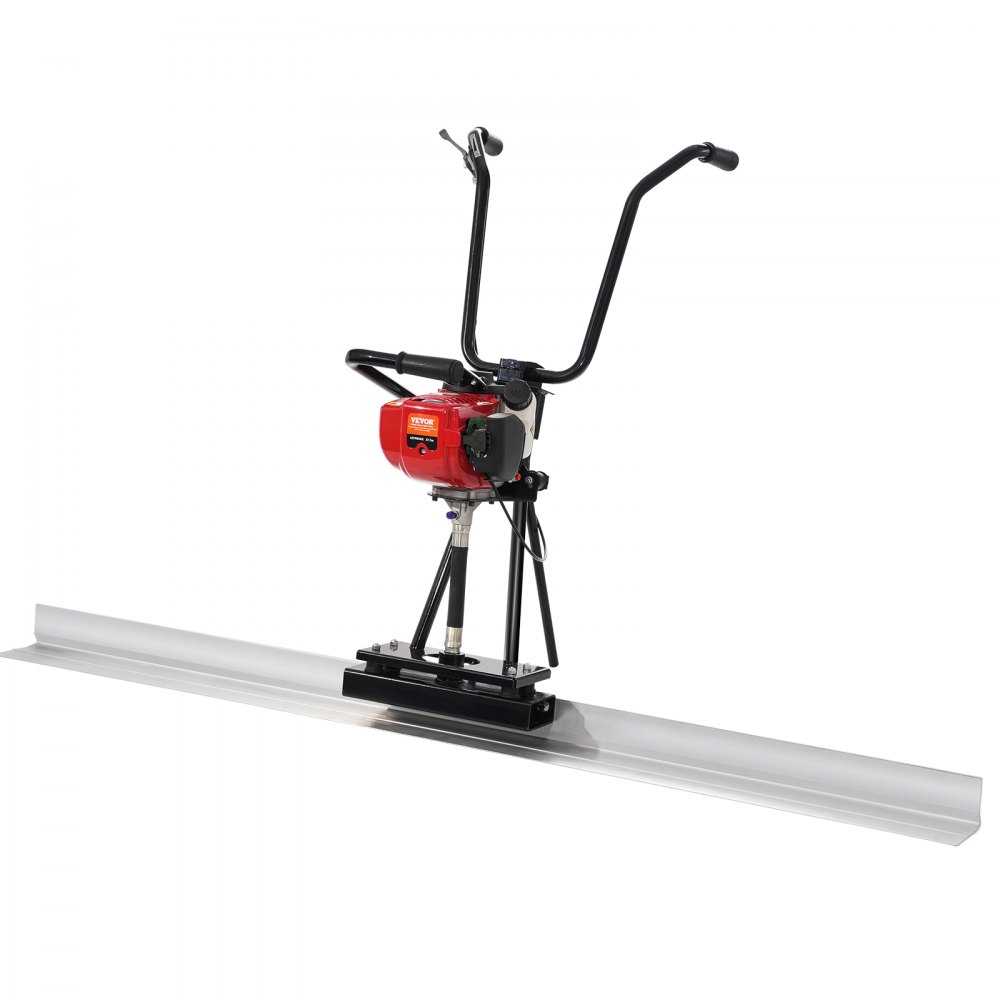 VEVOR Gas Concrete Power Screed, 6ft Aluminum Board Straight Edge Bar Set, 4 Stroke Cement Finishing Vibrating Motor with Height Adjustable Handles, High Efficient Concrete Tools 6500RPM