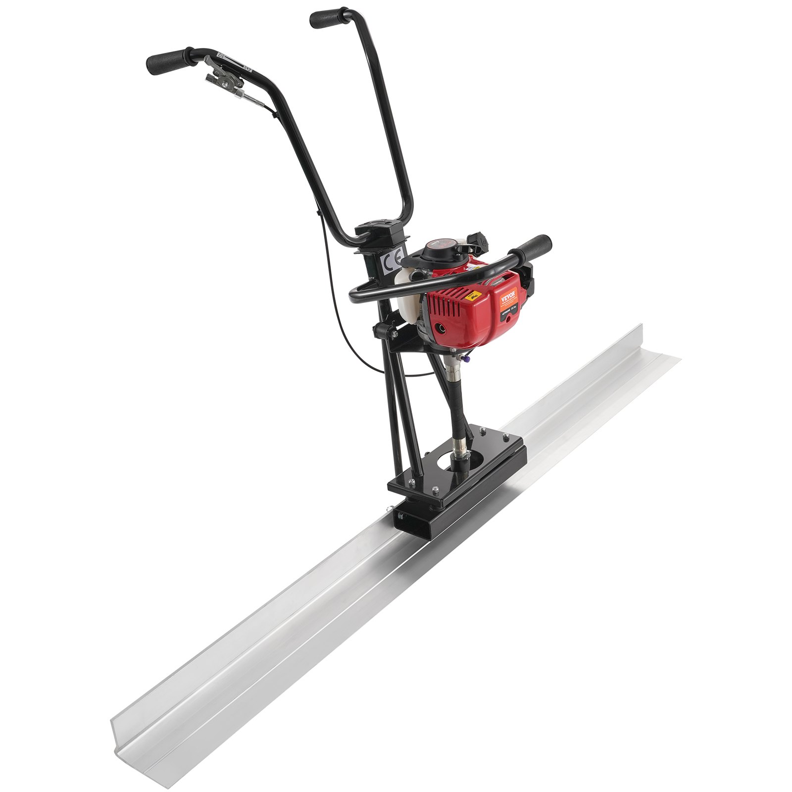 VEVOR Gas Concrete Power Screed, s 1830mm hliníkovou deskovou sadou rovných hran, 4taktní vibrační motor na cementovou úpravu s výškově nastavitelnými rukojeťmi, vysoce účinné betonářské nářadí 6500 ot./min.