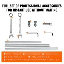 VEVOR Gas Concrete Power Screed, 6ft/8ft/11ft Aluminum Board Straight Edge Bar Set, 4 Stroke Cement Finishing Vibrating Motor with Height Adjustable Handles, High Efficient Concrete Tools 6500RPM