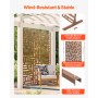 VEVOR Metal Privacy Screen, 36" W x 72" H, Outdoor Privacy Screens & Panels, Freestanding Outdoor Divider with Stand, 3-Panel Decorative Garden Steel Privacy Fence for Balcony Patio Indoor Room Brown
