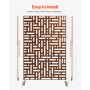 VEVOR Metal Privacy Screen, 36" W x 72" H, Outdoor Privacy Screens & Panels, Freestanding Outdoor Divider with Stand, 3-Panel Decorative Garden Steel Privacy Fence for Balcony Patio Indoor Room Brown