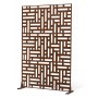 VEVOR Metal Privacy Screen, 36" W x 72" H, Outdoor Privacy Screens & Panels, Freestanding Outdoor Divider with Stand, 3-Panel Decorative Garden Steel Privacy Fence for Balcony Patio Indoor Room Brown