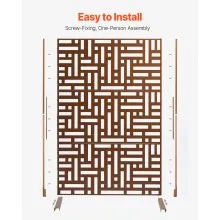 Metal Privacy Screen 36" x 72" Outdoor Privacy Screens & Panels for Patio Brown
