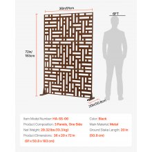 Tela de privacidade de metal VEVOR 36" x 72" Telas e painéis de privacidade para áreas externas marrom