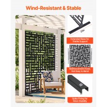 Metal Privacy Screen 47" x 76" Outdoor Privacy Screens & Panels for Patio Black