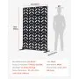 VEVOR Metal Privacy Screen, 120 x 183cm, Outdoor Privacy Screens 5-Panel, Freestanding Outdoor Divider with Stand, Decorative Garden Steel Privacy Fence for Balcony Patio Indoor Room Black