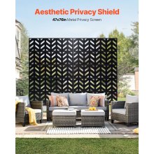 Metal Privacy Screen 47" x 72" Freestanding Outdoor Privacy Screens for Patio