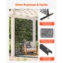 VEVOR Metal Privacy Screen, 47" W x 72" H, Outdoor Privacy Screens & Panels, Freestanding Outdoor Divider with Stand, 3-Panel Decorative Garden Steel Privacy Fence for Balcony Patio Indoor Room Black