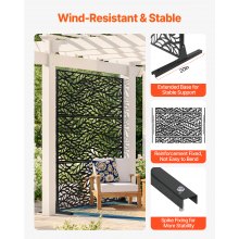 VEVOR Metal Privacy Screen 47" x 72" Outdoor Privacy Screens & Panels Svart