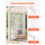 VEVOR Metal Privacy Screen, 47" W x 76" H Outdoor Privacy Screens 3-Panel, Freestanding Outdoor Divider with Stand, Decorative Garden Steel Privacy Fence for Balcony Patio Indoor Room Hot Tub White
