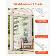 Metal Privacy Screen 47" x 76" Outdoor Privacy Screens & Panels for Patio White