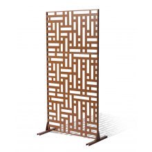 Metal Privacy Screen 47"x76" Outdoor Privacy Screens & Panels for Patio Brown