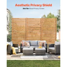 Wooden Privacy Screen 36" x 76" Freestanding Outdoor Privacy Screen for Patio