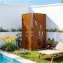 VEVOR Metal Privacy Screen, 50 x 160cm Freestanding Modern Privacy Fence, Garden Divider Panel with Extended Ground Stakes & Carbon Steel Plate, Freestanding Outdoor Divider for Garden, Indoor