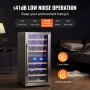 VEVOR 33-Bottle Wine Cooler Dual Zone Freestanding Refrigerator with LED Light