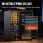 Refrigerador de vino independiente de dos zonas VEVOR con 80 botellas y luz LED con cerradura