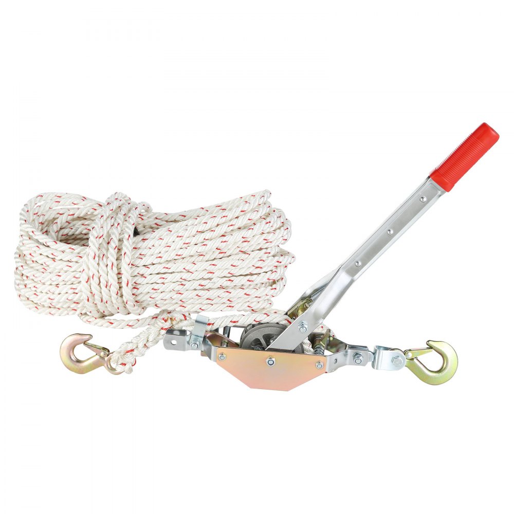 VEVOR Rope Puller, 3/4 Ton (1,653 lbs) Pulling Capacity, with 100' of 0.6  dia. Rope