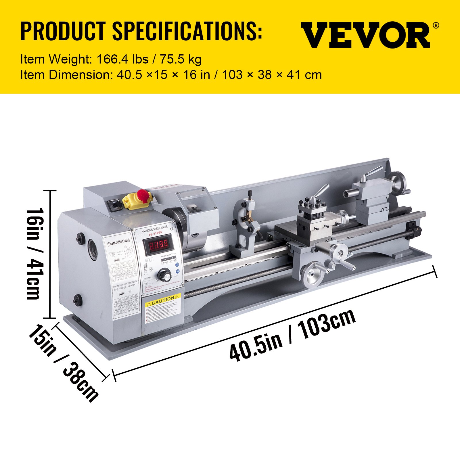 VEVOR Metal Lathe, 210x720 Mini Lathe Machine, 2500 RPM Variable Speed Change, 750W Precision Mini Lathe, Metal Working Lathe with Brushless Motor, Milling Machine for Various Metal Turning