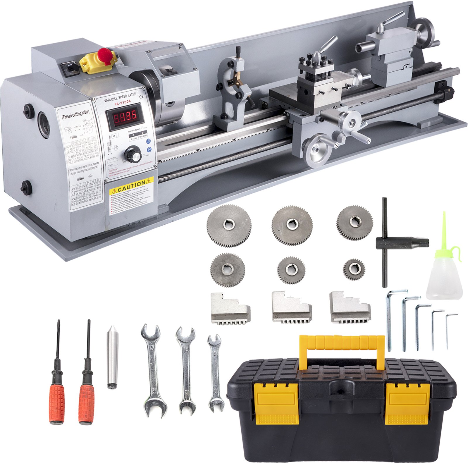 VEVOR Metal Lathe, 210x720 Mini Lathe Machine, 2500 RPM Variable Speed Change, 750W Precision Mini Lathe, Metal Working Lathe with Brushless Motor, Milling Machine for Various Metal Turning