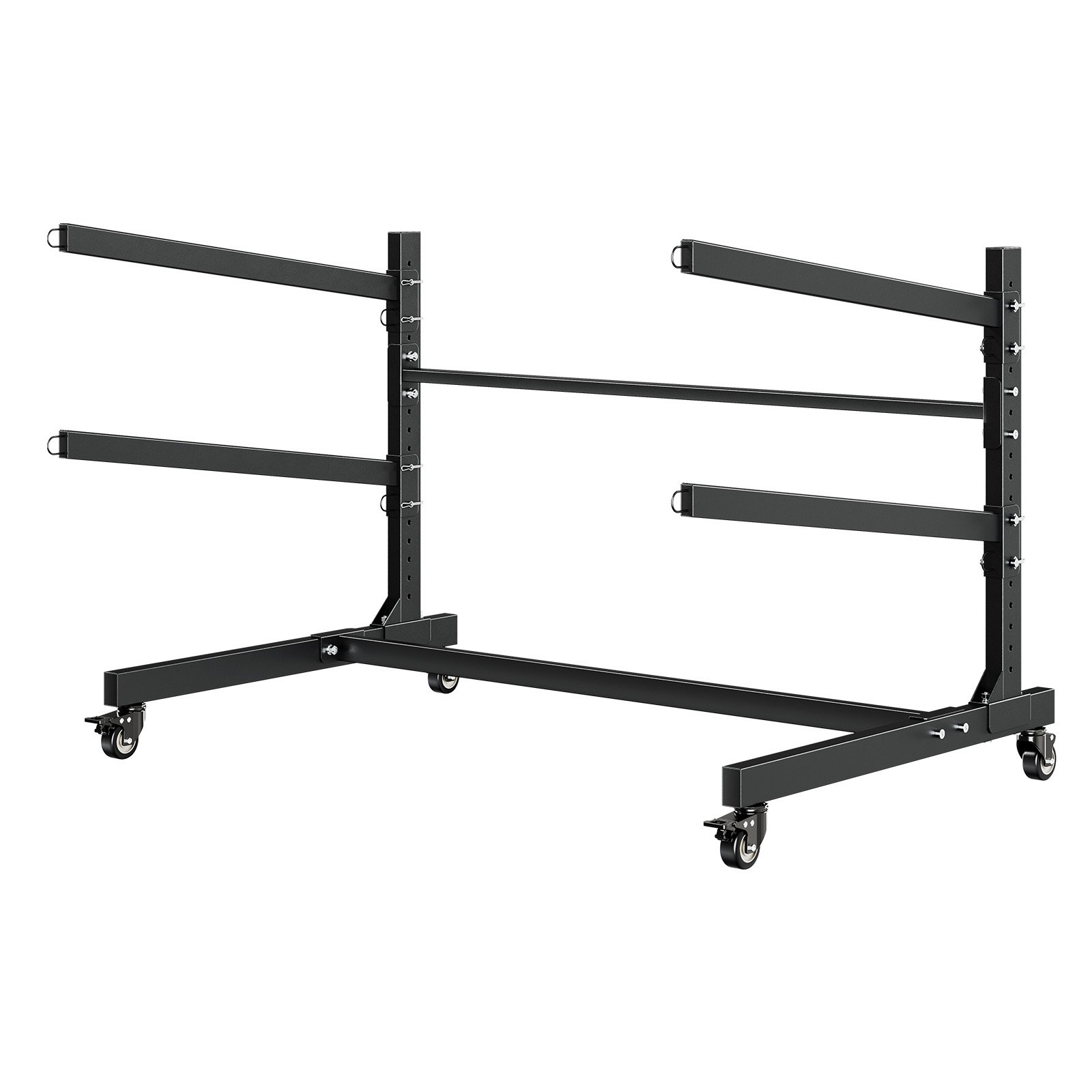 VEVOR Kayak Storage Rack for 2 Kayaks, Holds 80 kg, Heavy Duty Adjustable Freestanding Stand with Lockable Wheels for Indoor Outdoor Garage Shed Dock, Holder for Canoe, SUP, Surfboard & Paddleboard