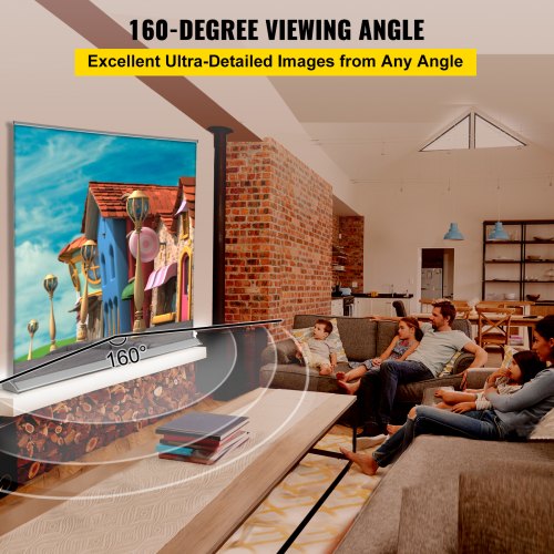 VEVOR Projector Screen, 70" 16:9 Manual Pull Up Projector Screen, Portable Floor-Rising Projection Screen 4K/8K Ultra HDR, Indoor Outdoor Movie Screen w/ Storage Bag for Home Backyard Theater Office