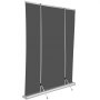 VEVOR projector screen with stand and black backdrop.