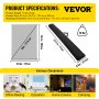 VEVOR Manual Pull Up Projector Screen 70inch 16:9 Projector Screen Free Standing 4K/8K, Portable Floor-Rising Projection Screen Ultra HDR with Storage Bag for Home Backyard Theater Office