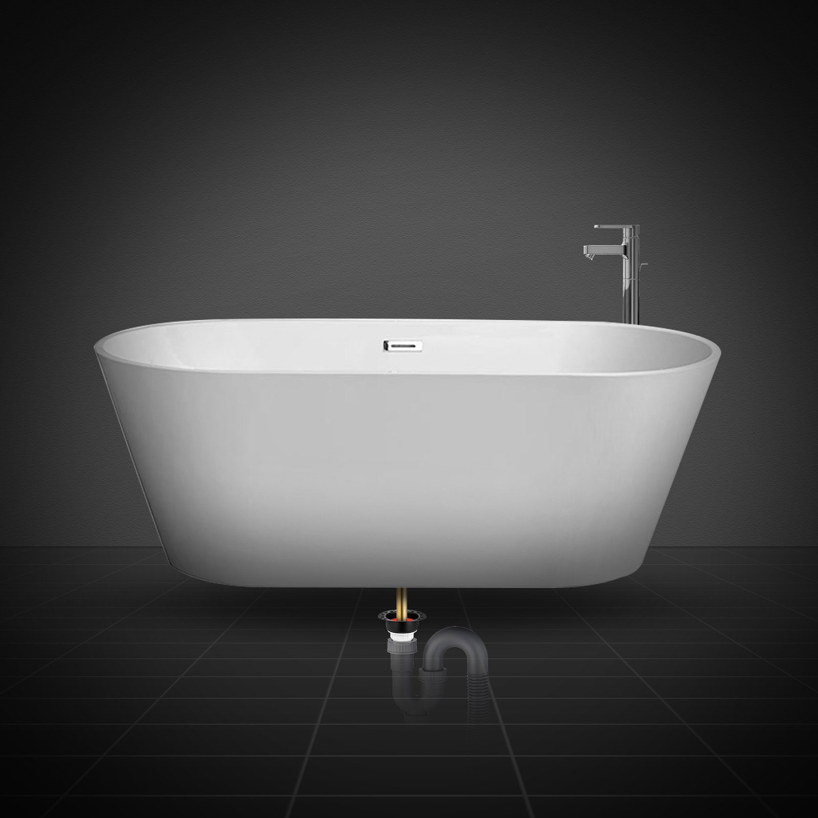 VEVOR Freestanding Tub Drain Kit Bathtub Drain Rough-in Kit with PVC Adapter