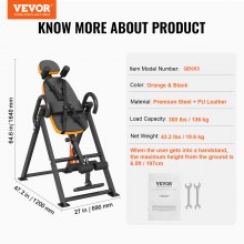 VEVOR Inversion Table Foldable Strength Training Equipment Hang Exercise Bench