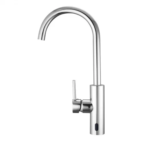 Gun Grey Touchless Kitchen Faucet With Digital Display & Pull-Down Sprayer – Motion Sensor, 360° Swivel, Single Handle