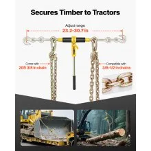 VEVOR Ratchet Chain Binder 3/8 in x 20 ft G80 Chains Load Binder for Hauling