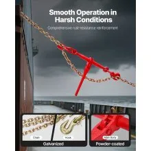 VEVOR Ratchet Chain Binder 3/8 in x 10 ft G80 Chains Load Binder for Hauling