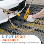 VEVOR Ratchet Chain Binder, 5/16"-3/8" Heavy Duty Load Binders, with G80 Chains 7100 lbs Secure Load Limit, Labor-saving Anti-skid Handle, Tie Down Hauling Chain Binders for Flatbed Truck Trailer, 2 P