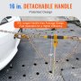 16 in. detached handle VEVOR ratchet chain binder attached to white vehicle on metal surface.