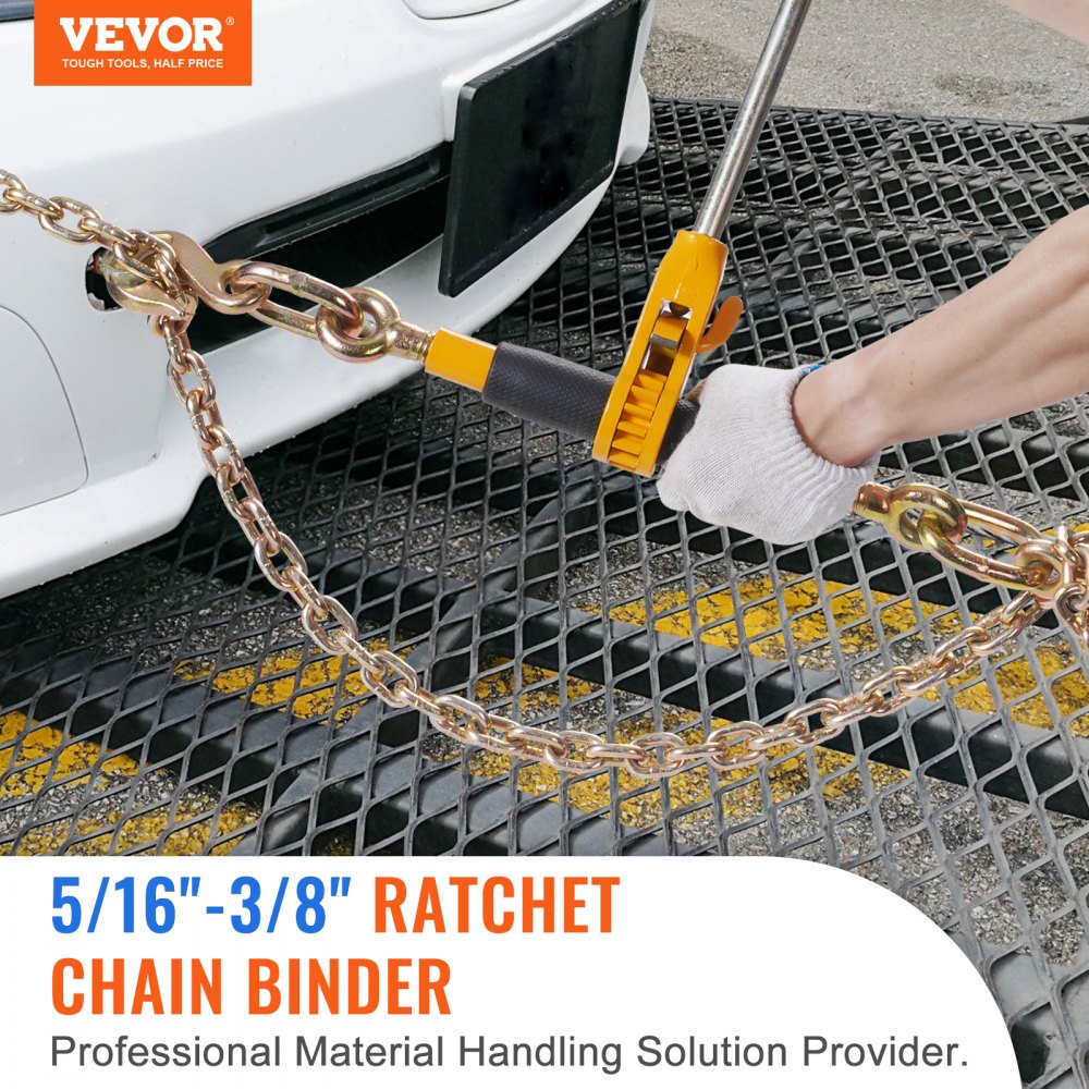 SENKEYFE Transport Binder Chain 5/16×16 Ft Trailer Safety Chain with G80  Wll 4,900 lbs Working Load Limit Lifting Log Chain Holder with Hooks for