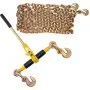 VEVOR Ratchet Chain Binder, 0.8 - 0.9 cm Heavy Duty Load Binders, with G80 Chains 3220 kg Secure Load Limit, Labor-saving Anti-skid Handle, Tie Down Hauling Chain Binders for Flatbed Truck Trailer, 4 P