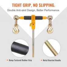VEVOR Ratchet Chain Binder 2PCS, 3/8"-1/2" Heavy Duty Load Binders, with G80 Chains 12000 lbs Secure Load Limit, Labor-saving Anti-skid Handle, Tie Down Hauling Chain Binders for Flatbed Truck Trailer