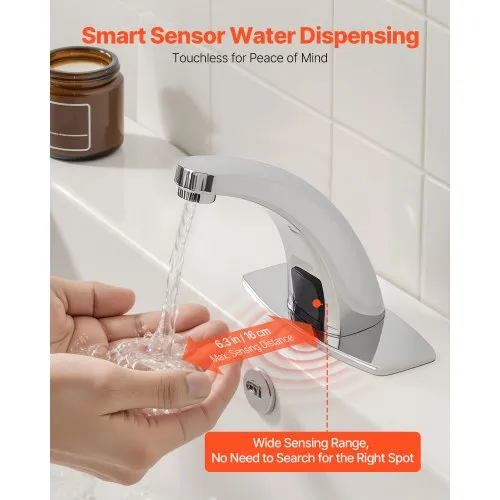 thumbnail image 2 of Touchless Bathroom Sink Faucet - Motion Sensor Automatic Faucet With Temperature Mixing Valve 2 of 14