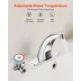 VEVOR Touchless Bathroom Sink Faucet, Automatic Motion Sensor Restroom Toilet Faucet with Hole Cover Plate, Battery Operated,Hot/Cold Water for 14.3mm Pipe Commercial Lavatory,Chrome Plated Silver