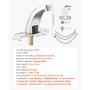 VEVOR Touchless Bathroom Sink Faucet, Automatic Motion Sensor Restroom Toilet Faucet with Hole Cover Plate, Battery Operated,Hot/Cold Water for 9.5 mm Pipe Commercial Lavatory,Chrome Plated Silver