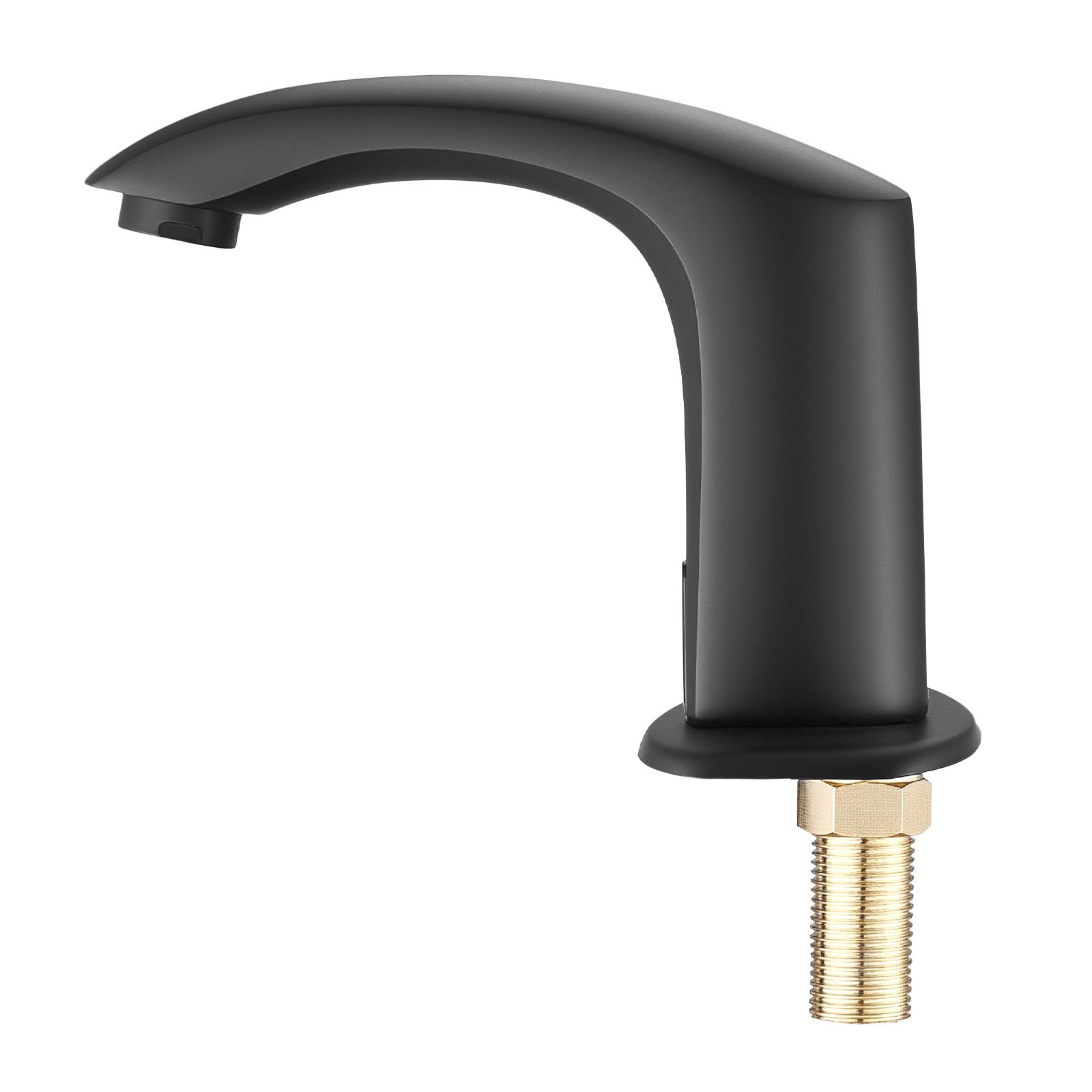 VEVOR Touchless Bathroom Sink Faucet, Automatic Motion Sensor Restroom Toilet Faucet with Hole Cover Plate, Battery Operated,Adjustable Temperature for 14.3mm Pipe Commercial Lavatory,Matte Black