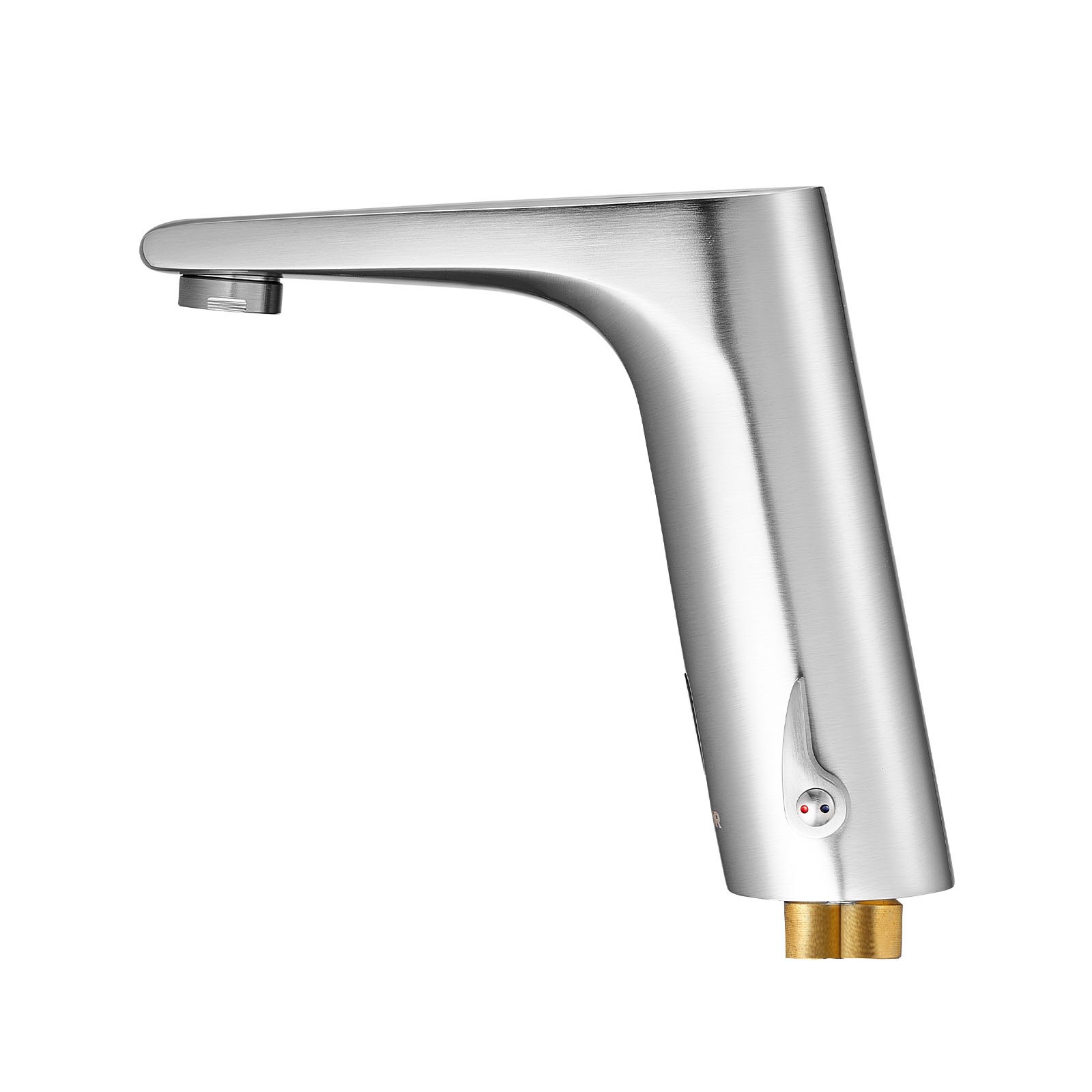 VEVOR Touchless Bathroom Sink Faucet, Automatic Motion Sensor Restroom Toilet Faucet, HandsFree Adjustable Cold Hot Single Handle Water Mixer Battery Operated for 9.5 mm Pipe,Brushed Nickel Silver