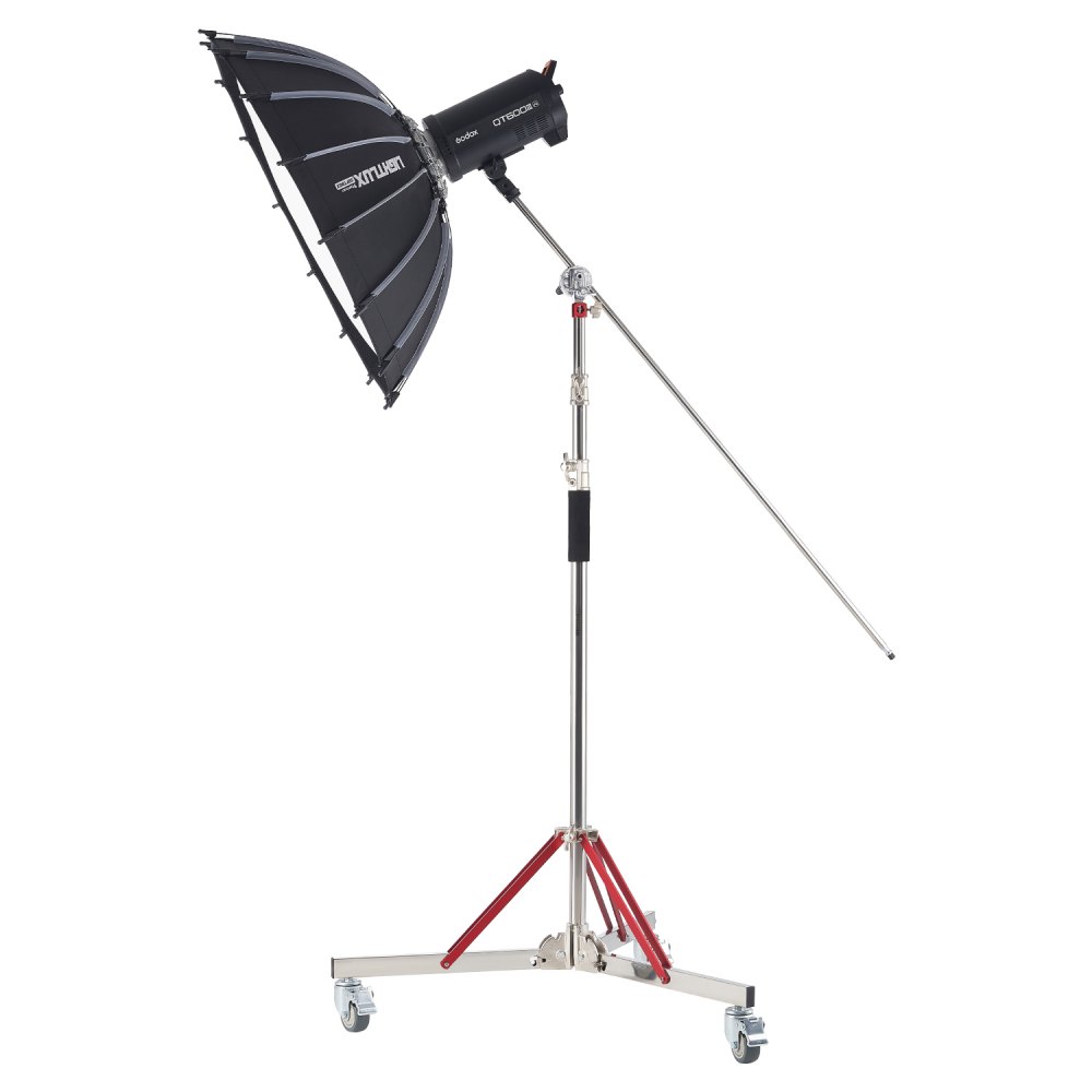 VEVOR Heavy Duty Light Stand with Casters, Max Height 10.5 ft/320 cm, Adjustable Tripod Stand with Stainless Steel, Photography Wheeled Base Stand, for Studio Softbox, Monolight, Reflector Shooting