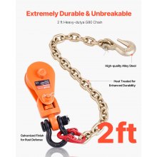 VEVOR 2 tonnes 3" Snatch Block Chain Flatbed Remorqueuse Câble de transport de voiture